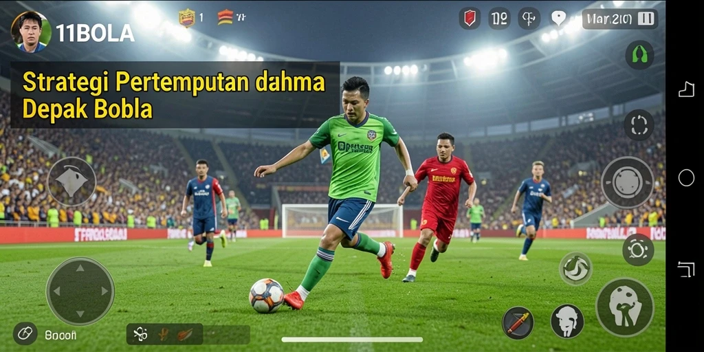Tampilan gameplay strategi intens dalam 11BOLA.
