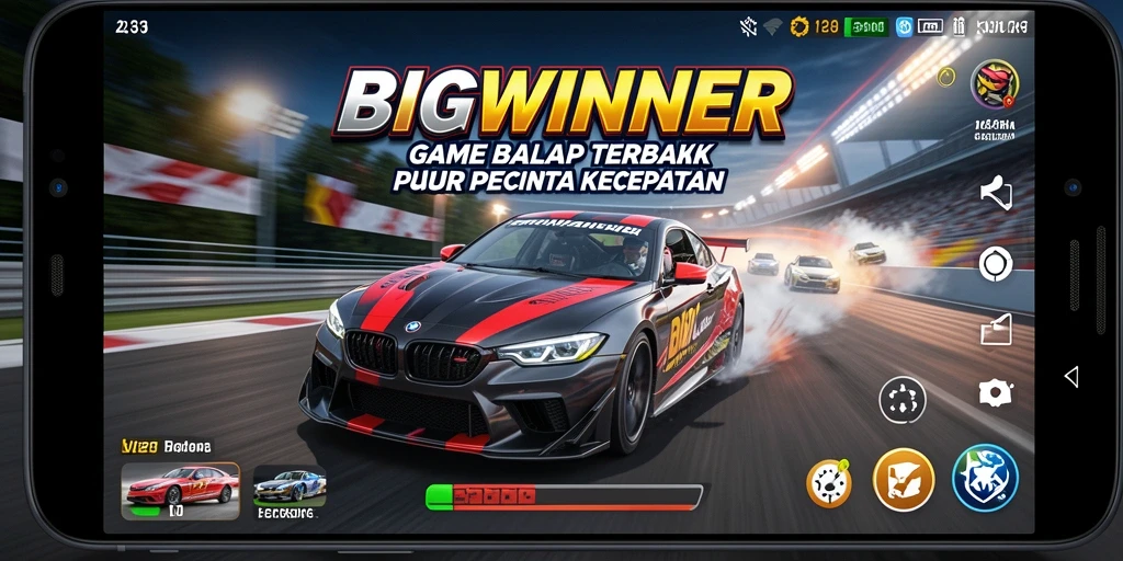 Gameplay Racing yang menegangkan dan penuh aksi di BIGWINNER.