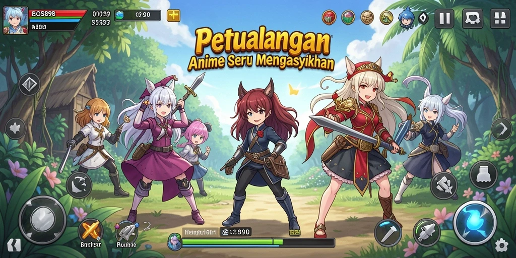 Gameplay seru dalam dunia Anime yang penuh petualangan.