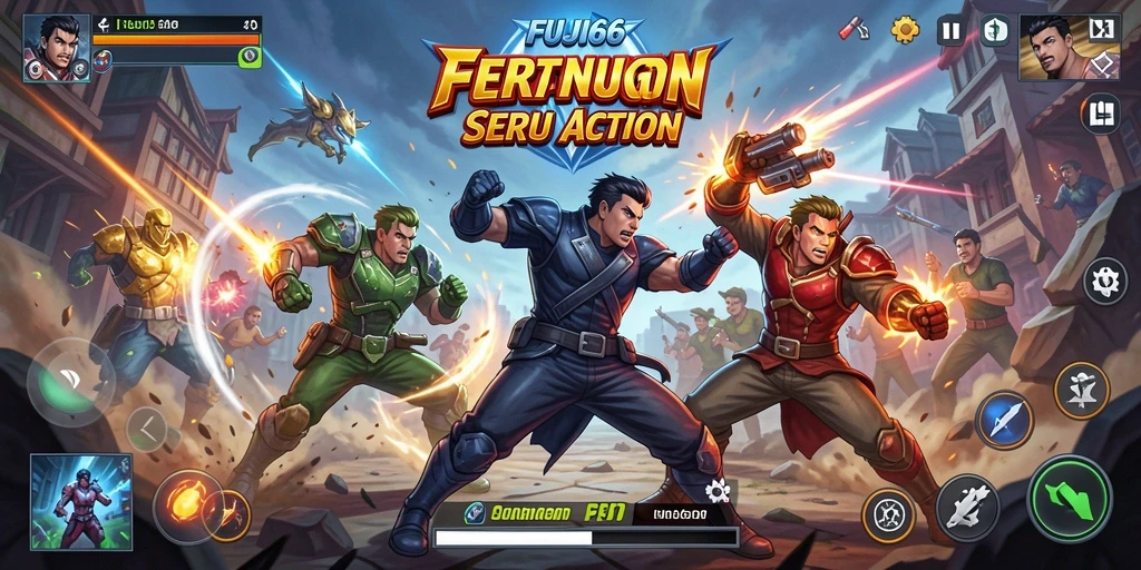 Tampilan aksi memukau dari gameplay FUJI66 yang intens.