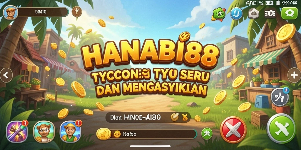 Tampilan utama gameplay Tycoon HANABI88 yang menarik.