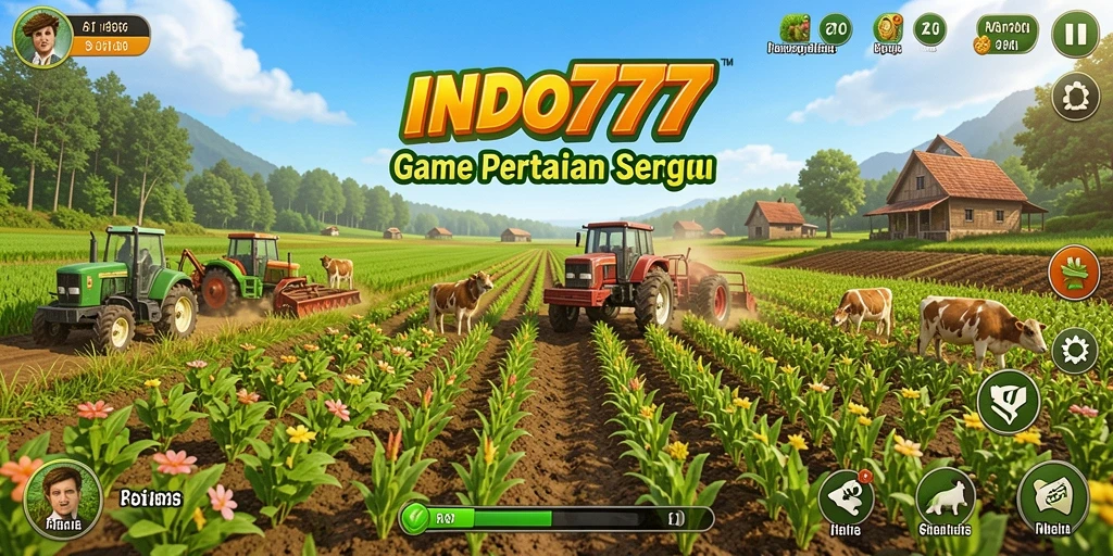 Tampilan gameplay seru di INDO777 dengan ladang yang hijau.