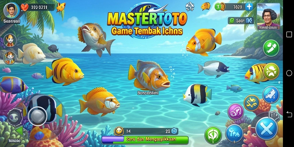 Gameplay seru dalam MASTERTOTO dengan berbagai ikan untuk ditangkap.