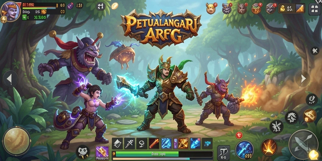 Screenshot gameplay RI188 menampilkan aksi seru dalam pertarungan ARPG.