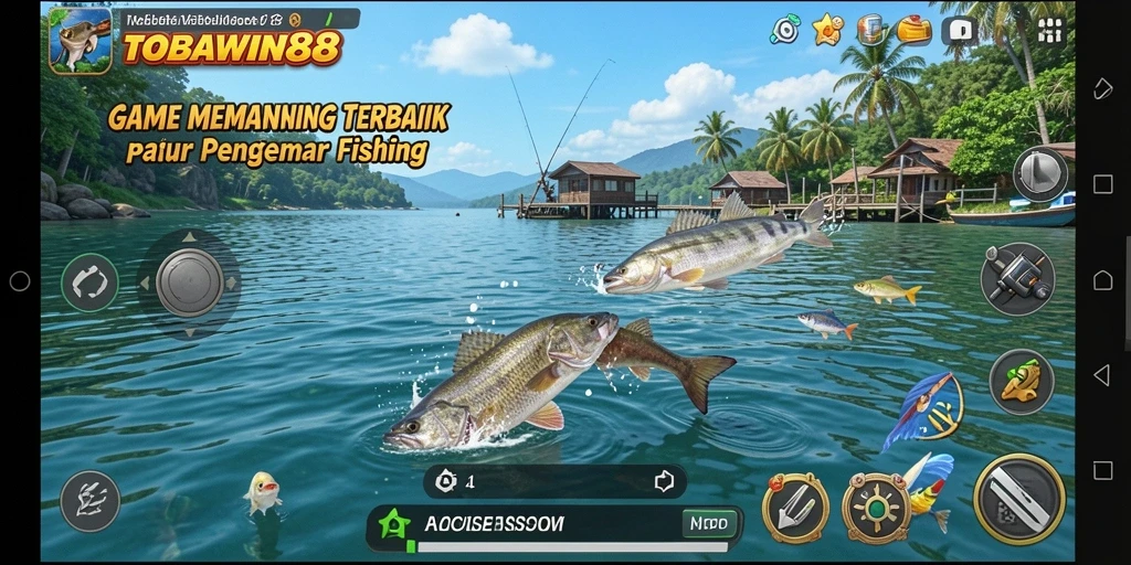 Tampilan gameplay TOBAWIN88 dengan pengalaman memancing yang mendebarkan.