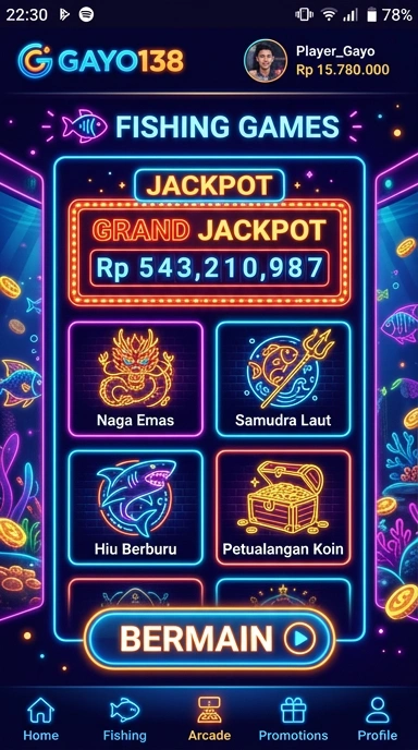 Tampilan antarmuka gayo138 yang bersih dan sederhana.